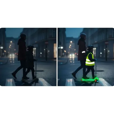 Hulajnoga trójkołowa dla dzieci balansowa świecąca w ciemności Ricokids Glow - turkusowa