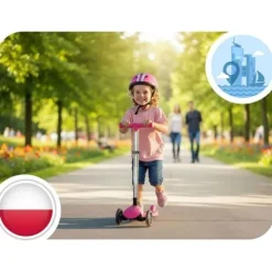 Hulajnoga trójkołowa dla dzieci balansowa świecąca w ciemności Ricokids Jelly - różowa