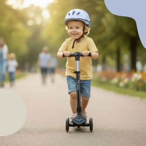Hulajnoga trójkołowa dla dzieci balansowa siedzisko Nukido Flippo - czarna