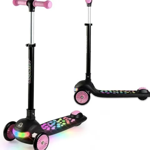 Hulajnoga trójkołowa dla dzieci balansowa LED Ricokids Glowi - czarno-różowa