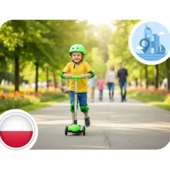Hulajnoga trójkołowa dla dzieci balansowa świecąca w ciemności Ricokids Jelly - zielona