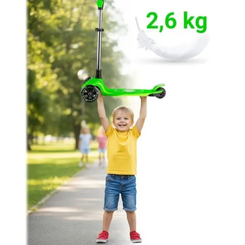 Hulajnoga trójkołowa dla dzieci balansowa świecąca w ciemności Ricokids Jelly - zielona