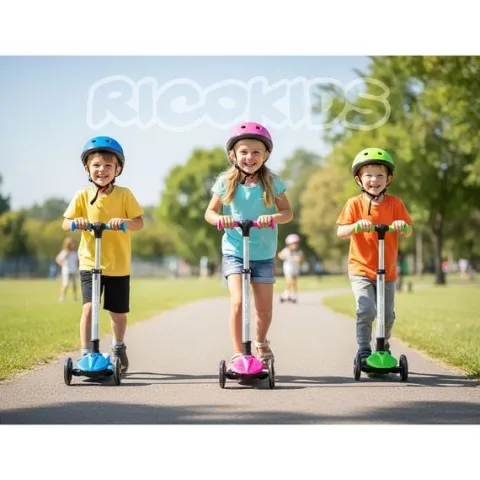 Hulajnoga trójkołowa dla dzieci balansowa świecąca w ciemności Ricokids Jelly - zielona