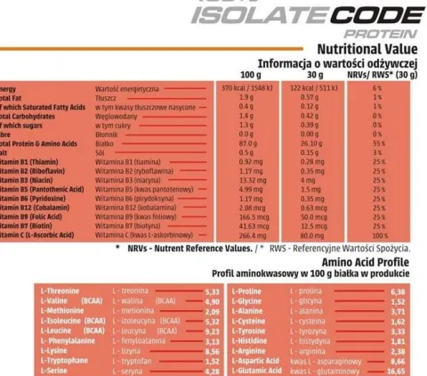 Human Code - 100% Isolate Code Protein - 1500 g bananowo-karmelowy