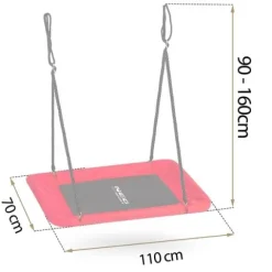 Huśtawka bocianie gniazdo prostokątna Neo-Sport Swingo 110 x 70 cm
