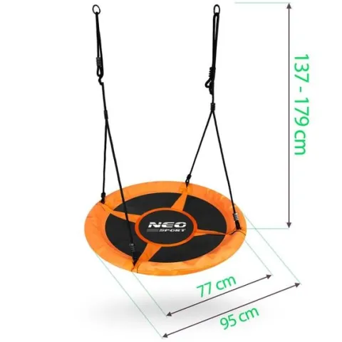 Huśtawka bocianie gniazdo Swingo XXL pomarańczowa 95 cm