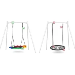 Huśtawka bocianie gniazdo Swingo XXL wielokolorowa 110 cm