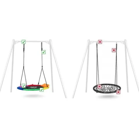 Huśtawka bocianie gniazdo Swingo XXL wielokolorowa 110 cm