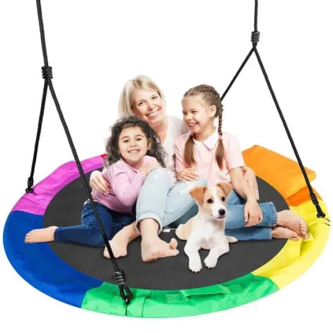 Huśtawka bocianie gniazdo Swingo XXL wielokolorowa 110 cm