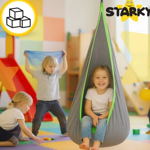 Huśtawka kokon fotel wiszący bujaczek do pokoju dziecka Montessori poducha