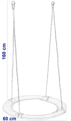 Huśtawka ogrodowa bocianie gniazdo Romek multikolor 60 cm