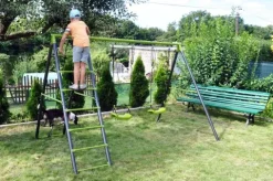 huśtawka podwójna ze siatką wspinaczkową Deluxe