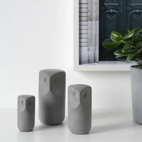 IKEA TONAD Komplet ozdób 3 szt sowa szary