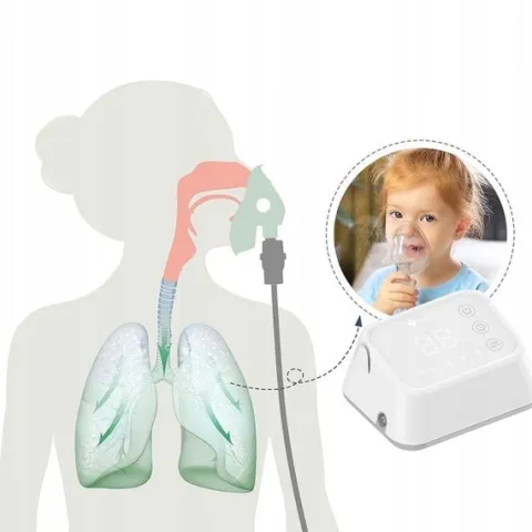 INHALATOR NEBULIZATOR TŁOKOWY DLA DZIECI I DOROSŁYCH, CICHY,PRZENOŚNY,LEKKI