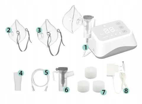 INHALATOR NEBULIZATOR TŁOKOWY DLA DZIECI I DOROSŁYCH, CICHY,PRZENOŚNY,LEKKI