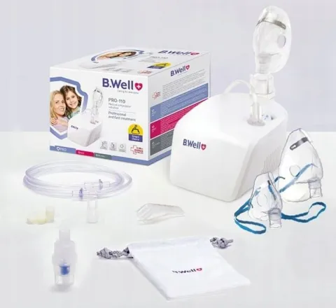 INHALATOR NEBULIZATOR TŁOKOWY KOMPRESOROWY B.WELL DLA DZIECI I DOROSŁYCH