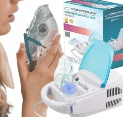 Inhalator pneumatyczny tłokowy Esperanza Zephyr ECN002 biały, błękitny