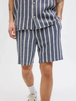 Jack&Jones krótkie joggery JPSTJAIDEN COBA STRIPE JOG SHORTS REG SN 12274413 OCEAN CAVERN M