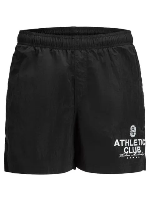 Jack&Jones szorty kąpielowe JPSTMAUI CRINKLE NYLON SWIM STYD SS25 12285513 BLACK/BRIGHT WHI L