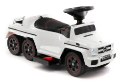 JEŹDZIK NA AKUMULATOR, PCHACZ, ODPYCHACZ MERCEDES G 63 AMG 6X6, MIĘKKIE KOŁA, DASZEK , STEROWANIE RĄCZKĄ /1838 LONG