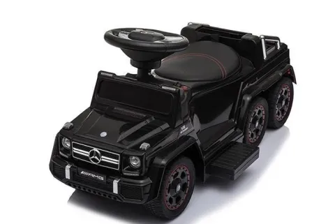 JEŹDZIK NA AKUMULATOR, PCHACZ, ODPYCHACZ MERCEDES G 63 AMG 6X6, MIĘKKIE KOŁA, DASZEK , STEROWANIE RĄCZKĄ /1838 LONG