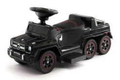JEŹDZIK NA AKUMULATOR, PCHACZ, ODPYCHACZ MERCEDES G 63 AMG 6X6, MIĘKKIE KOŁA, DASZEK , STEROWANIE RĄCZKĄ /1838 LONG