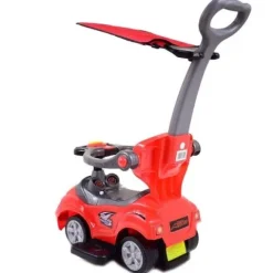 JEŹDZIK, ODPYCHACZ Z DŹWIĘKAMI MEGA CAR 6W 1 Z DASZKIEM/TC202