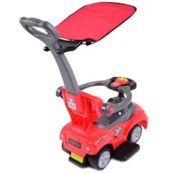 JEŹDZIK, ODPYCHACZ Z DŹWIĘKAMI MEGA CAR 6W 1 Z DASZKIEM/TC202