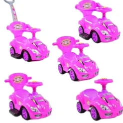JEŹDZIK, ODPYCHACZ Z DŹWIĘKAMI MEGA CAR 6W 1 Z DASZKIEM/TC202