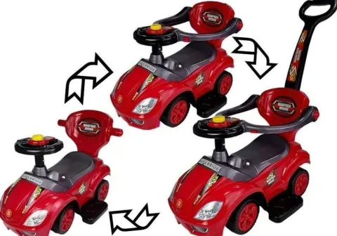 Jeździk z Pchaczem Mega Car 3w1 Czerwony