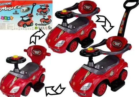 Jeździk z Pchaczem Mega Car 3w1 Czerwony