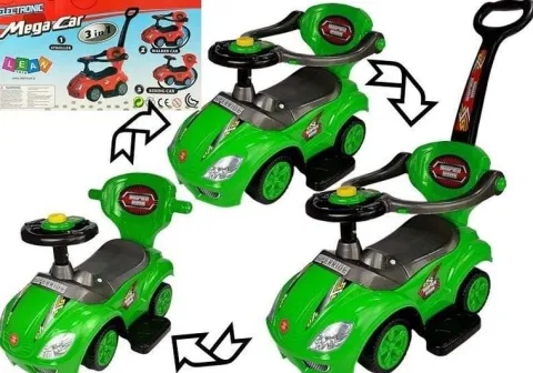 Jeździk z Pchaczem Mega Car 3w1 Zielony