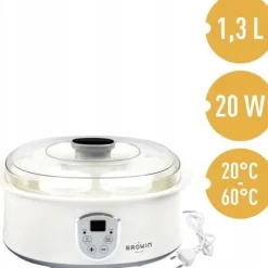 JOGURTOWNICA TERMOSTAT + SŁOIKI 20W 801015 BROWIN