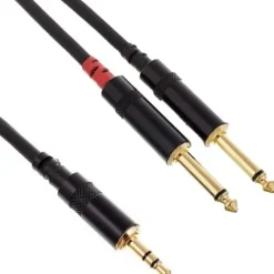 Kabel audio sygnałowy mini Jack 3,5 mm Jack 6,3 mm 1,5m pozłacany pro snake