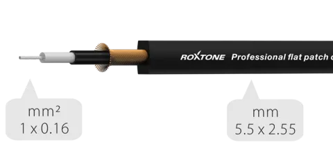 Kabel instrumentalny Wtyk Jack 6.3 10cm Roxtone FPJJ100L0001