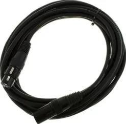 Kabel przewód DMX do świateł oświetlenia XLR XLR 50 cm 110 Ohm 5 pin Czarny
