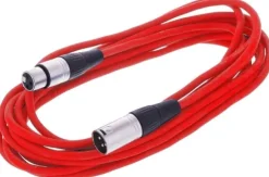 Kabel przewód mikrofonowy XLR XLR 6 m 0,22 mm AWG 24 czerwony