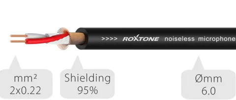 Kabel przewód mikrofonowy XLR JACK 6,3mm 10 m Roxtone SAMURAI SMXJ210L10