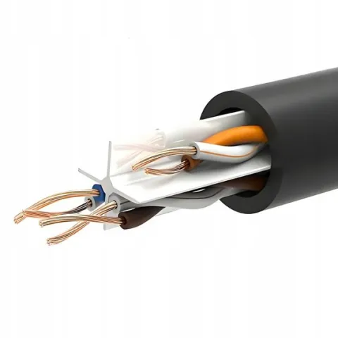 Kabel Sieciowy Lan Cat6 Przewód Internetowy Cat 6 UTP RJ45 Kat Czarny 25 m