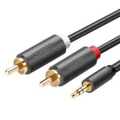 Kabel UGREEN AV102 2xRCA-Jack 3.5mm 2m Audio DO TV PC Czarny