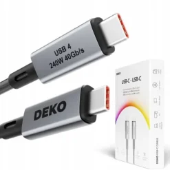 KABEL USB C SZYBKIE ŁADOWANIE USB TYP C DO APPLE Thunderbolt 240W USB4 50cm