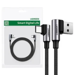 Kabel USB-C UGREEN 3m kątowy 3A do ładowania i danych