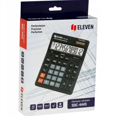 Kalkulator biurowy ELEVEN SDC-444S 12- cyfrowy czarny jak CITIZEN