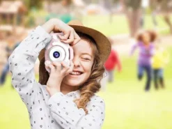 KAMERA DLA DZIECI APARAT FOTOGRAFICZNY RÓŻ KOTEK + KARTA 8GB + SMYCZ ZESTAW