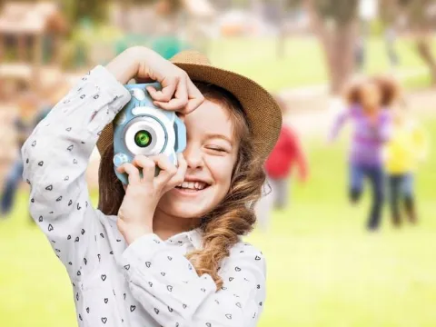 KAMERA DLA DZIECI APARAT FOTOGRAFICZNY KOTEK + KARTA 8GB + SMYCZ ZESTAW