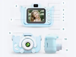 KAMERA DLA DZIECI APARAT FOTOGRAFICZNY KOTEK + KARTA 8GB + SMYCZ ZESTAW