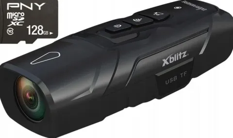 Kamera sport-owa Xblitz Everywhere dwa kierunki PRZÓD+TYŁ MOTOR ROWER+128GB