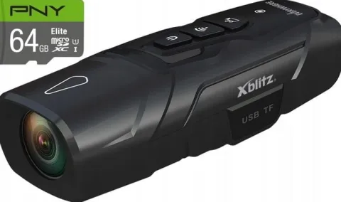 Kamera sport-owa Xblitz Everywhere dwa kierunki PRZÓD+TYŁ MOTOR ROWER +64GB