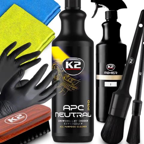 K2 APC PRO 1L BUTELKA MIXER PĘDZELEK 16' 8' ŚCIERECZKI SZCZOTKA RĘKAWICZKI