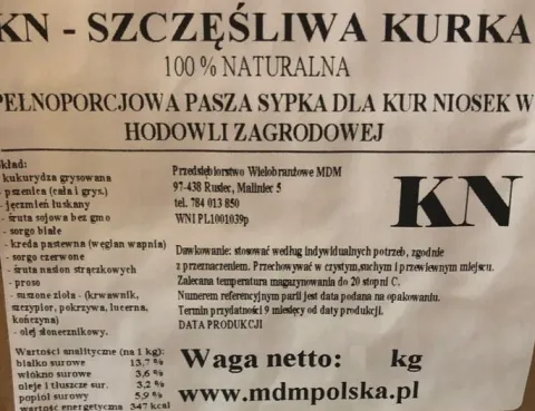 Karma KURA NIOSKA Z ZIOŁAMI pasza drób sypka